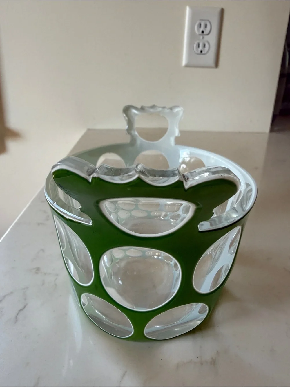 Two Bohemian Glass Handled Bowls